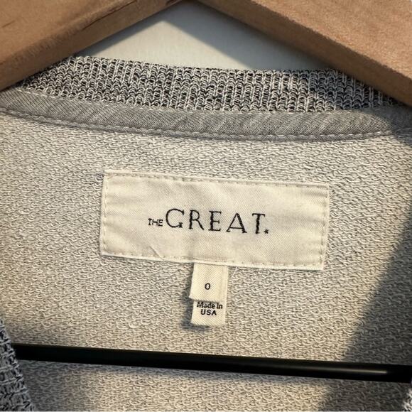 THE GREAT. Gray Bow Crewneck Sweatshirt XS - Picture 9 of 9